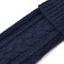Dark blue mitten, detail of wool pattern.